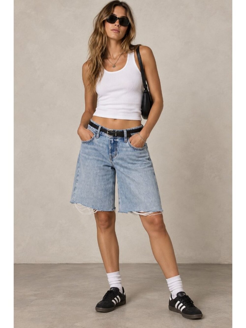 NEW Hollister Low Rise Baggy Fit Jorts Jean Shorts Size 14